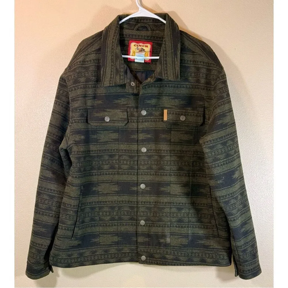 NWOT Cinch Lined Green & Black Trucker Lined Workwear Western Jacket Men's XXL